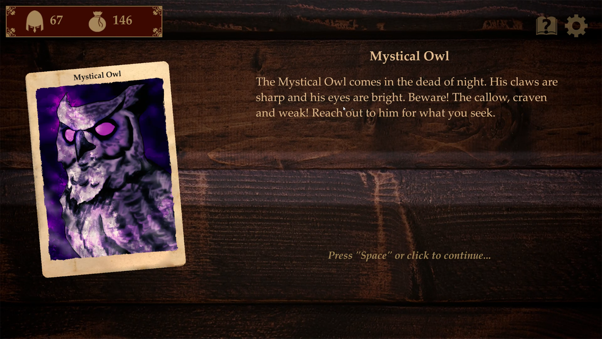 Vulgord's Tower Event Card - Mystical Owl